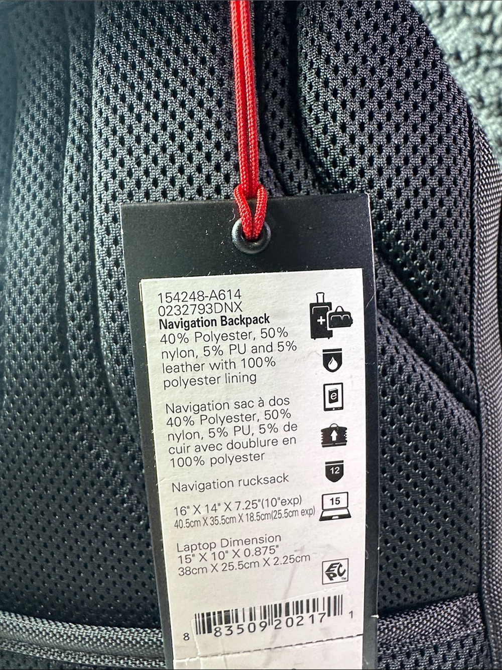 New Men’s TUMI Alpha Bravo Navigation Backpack Rucksack Black Brwn Nylon Leather - Picture 10 of 10